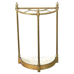 French 20th Century Brass Demilune Umbrella Stand