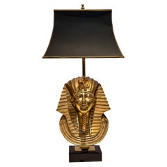 French 20th Century Brass Egyptian Revival Pharaoh Table Lamp
