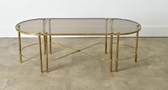 French 20th Century Brass & Glass Cocktail Table Set