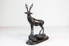 Statua in bronzo del XX secolo di un cervo, CIRCA 1920