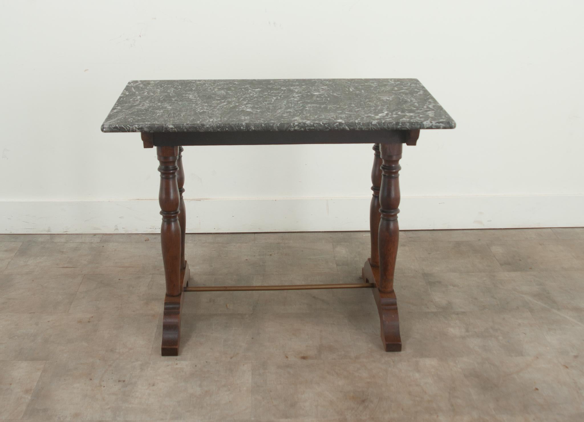 French 20th Century Carved Oak Bistro Table For Sale 4