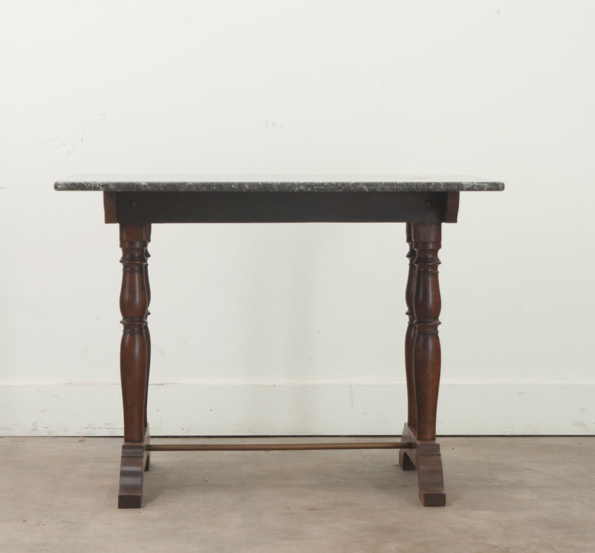 Other French 20th Century Carved Oak Bistro Table For Sale