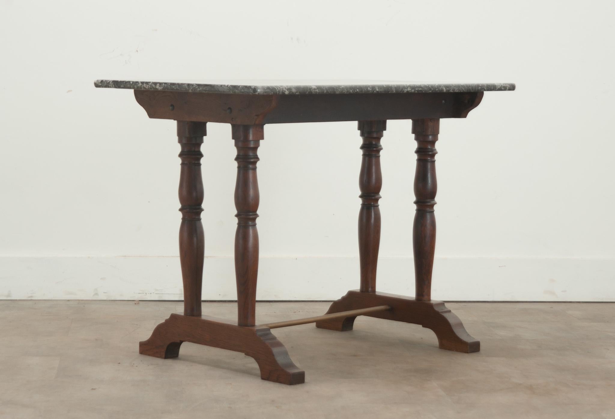 French 20th Century Carved Oak Bistro Table For Sale 1