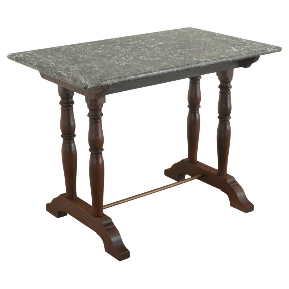 French 20th Century Carved Oak Bistro Table For Sale