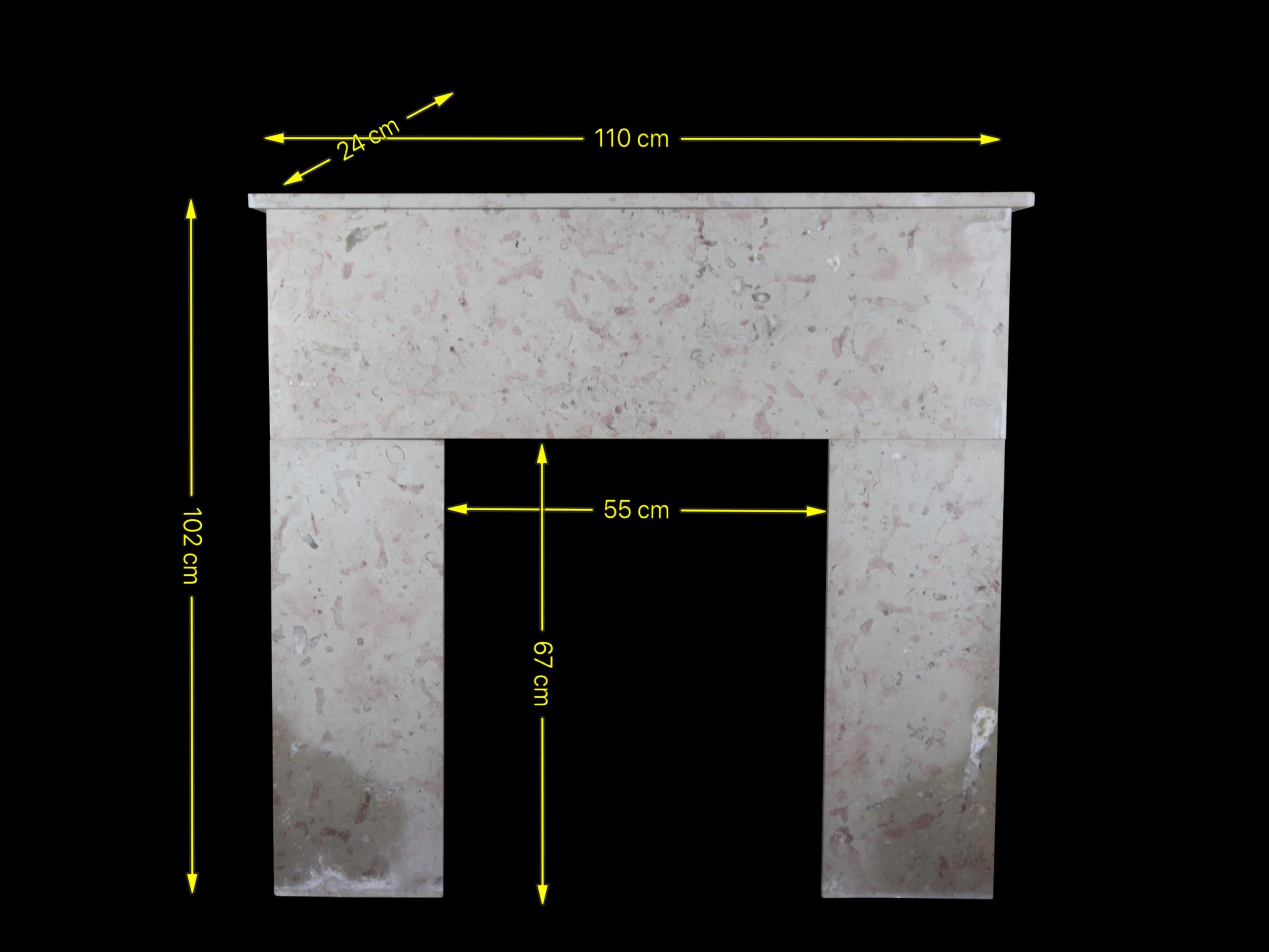 Marble French 20th Century Comblanchien Stone Rustic Fireplace Surround For Sale