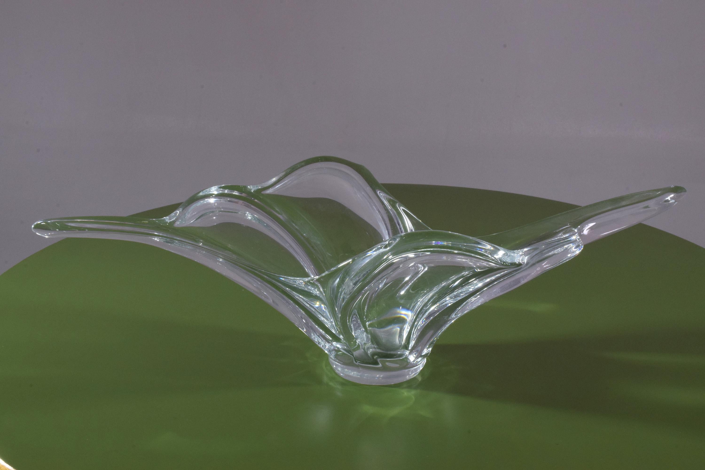 Mid-Century Modern 20th Century French Crystal Centerpiece Bowl, 1960s-1970s