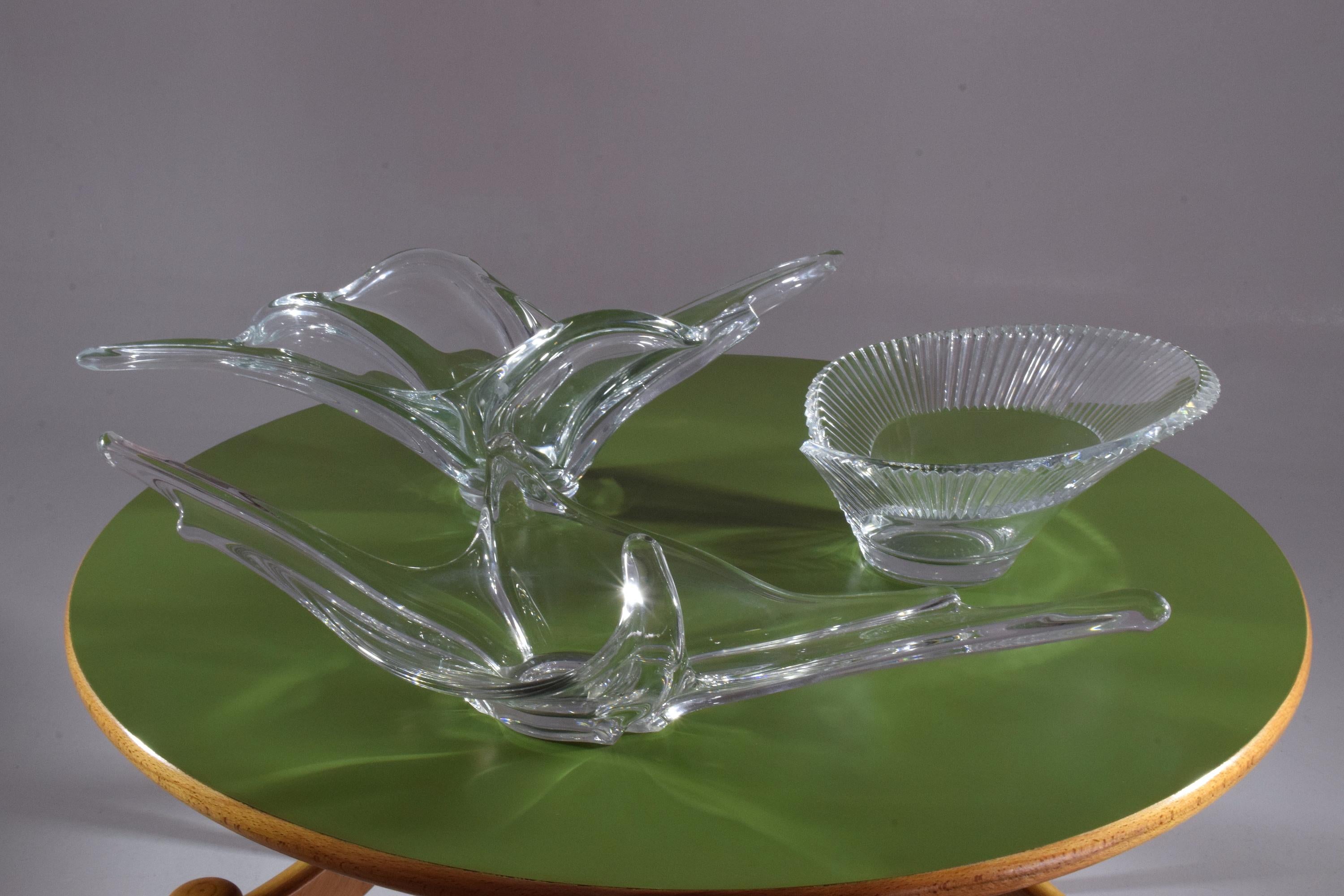 20th Century French Crystal Centerpiece Bowl, 1960s-1970s 1