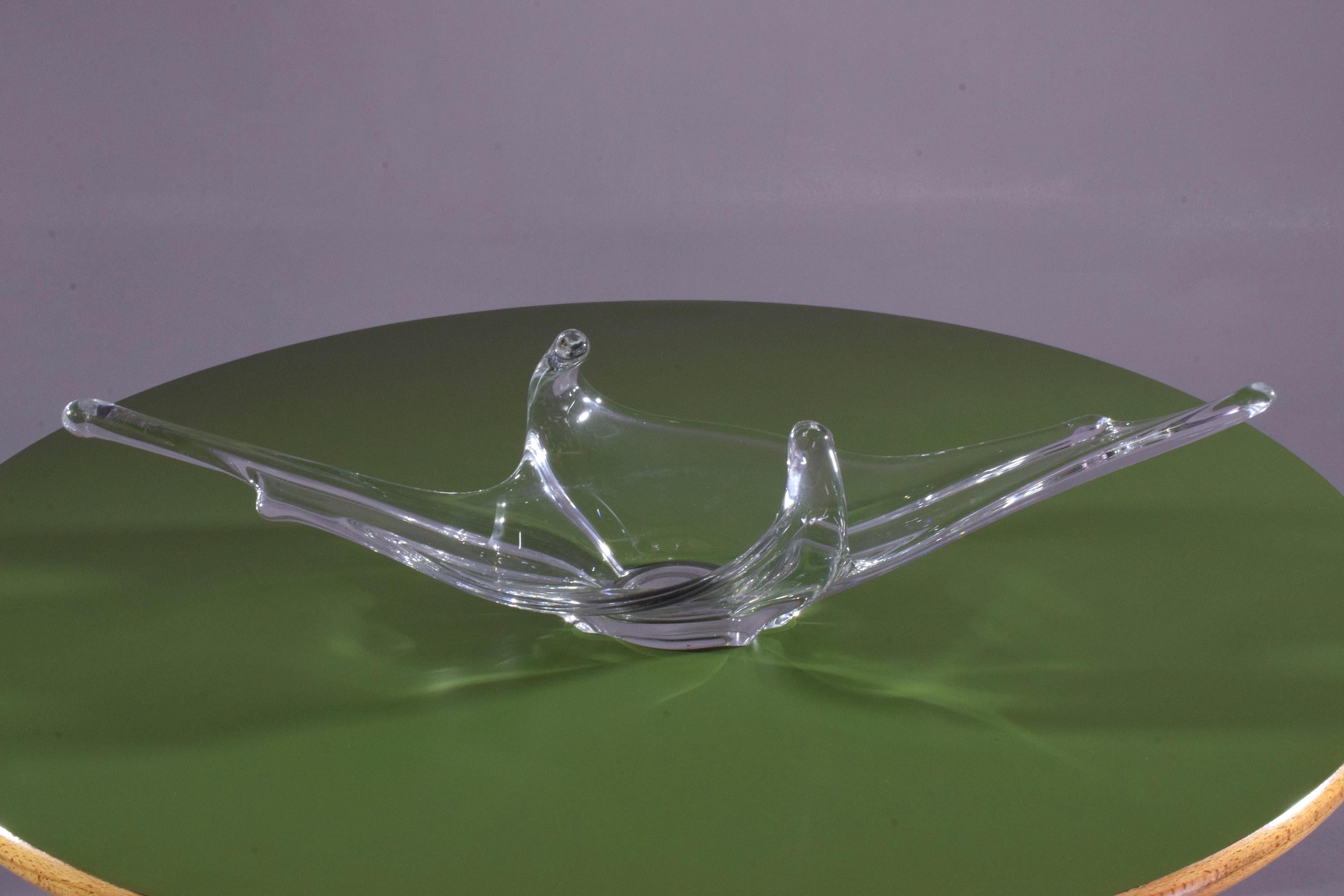 20th Century French Crystal Centrepiece Bowl, 1960s-1970s In Good Condition In Paris, FR