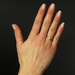 French 20th Century Cultured Pearl 18 Karat Rose Gold Solitaire Ring