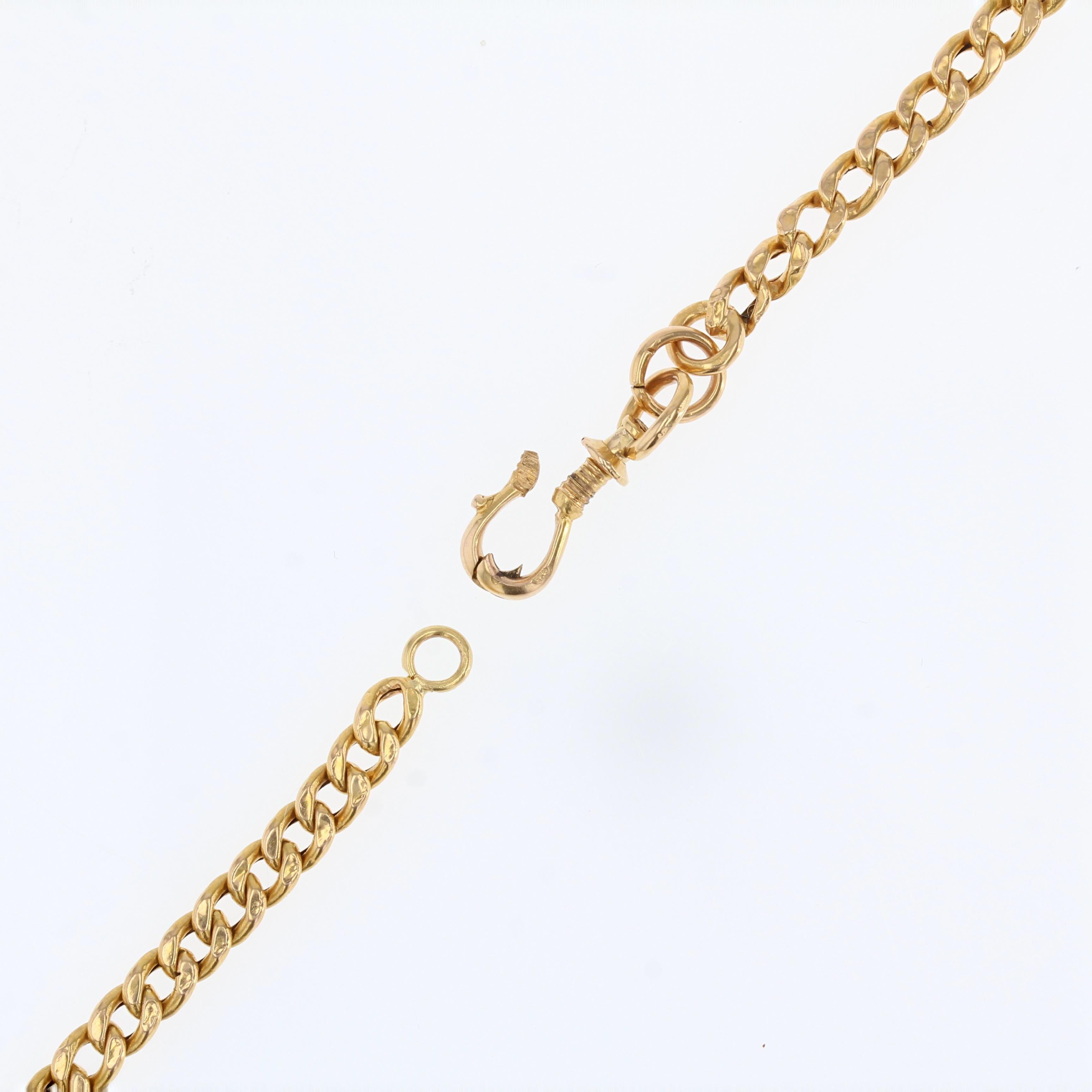 French 20th Century Curb Mesh 18 Karat Yellow Gold Long Necklace 8