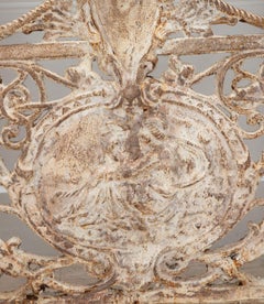 French 20th Century Decorative Cast Iron Garden Bench