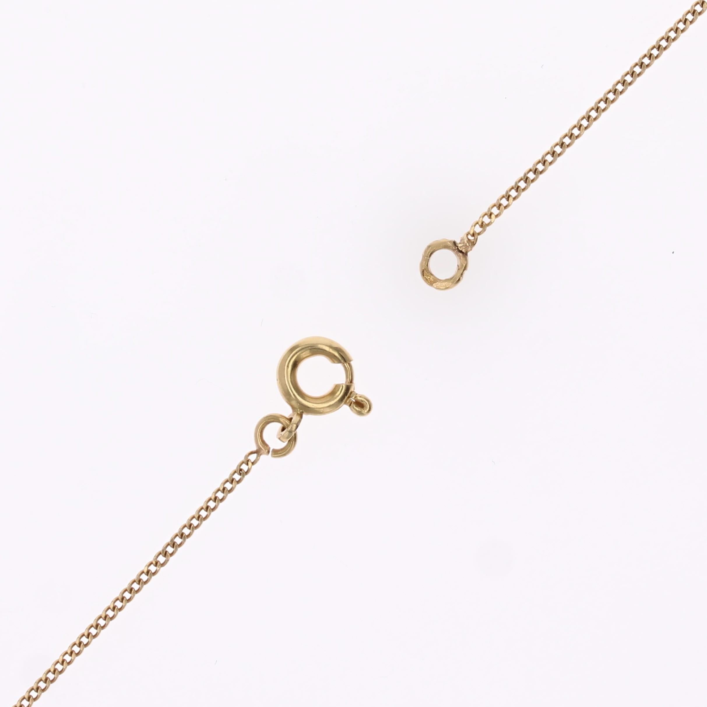 French 20th Century Diamond 18 Karat Yellow Gold Chimera Pendant Chain Necklace For Sale 6