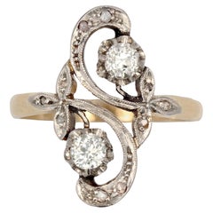 Bague Belle poque en or jaune 18 carats et diamants, France, XXe sicle