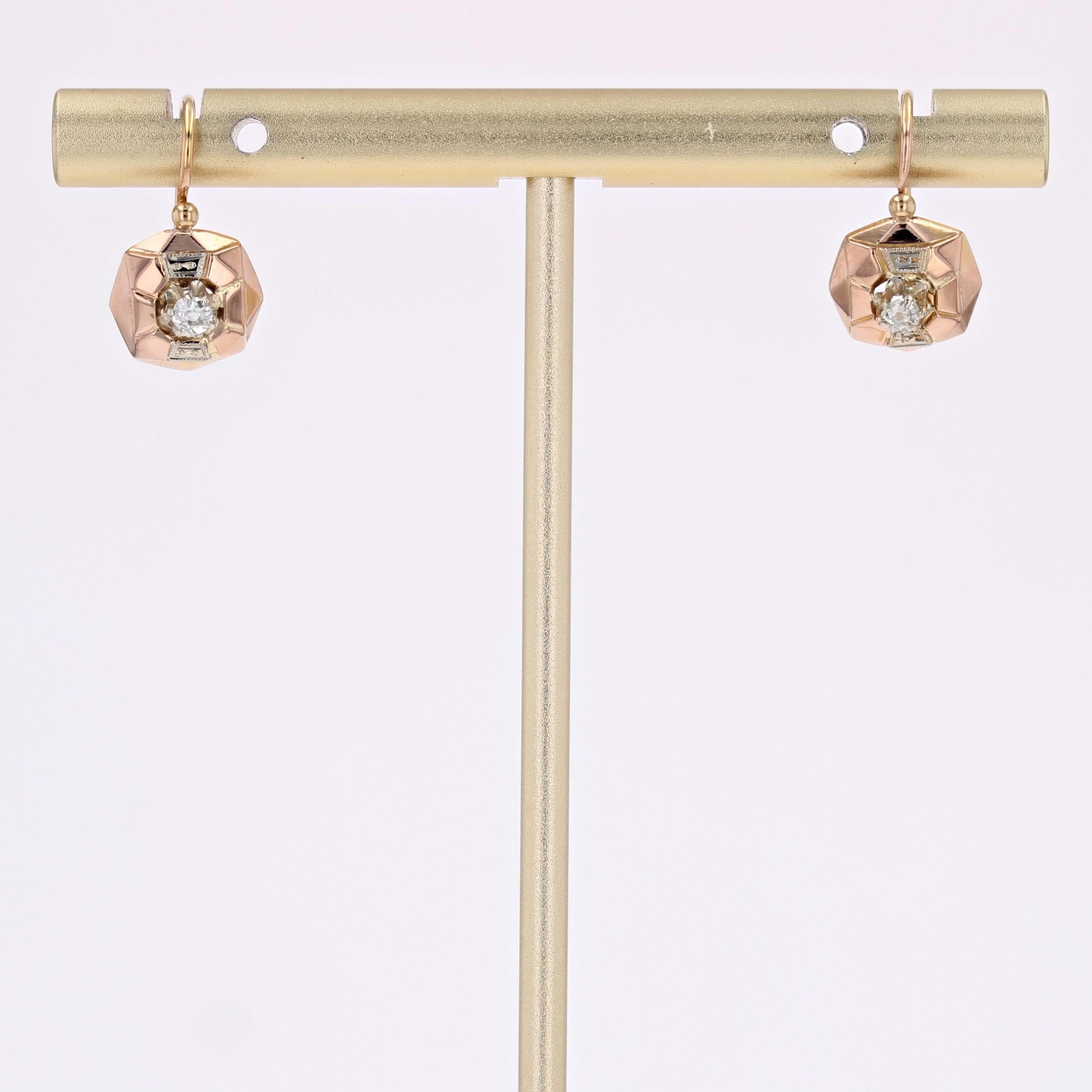 French 20th Century Diamonds Lever Back Earrings For Sale 4