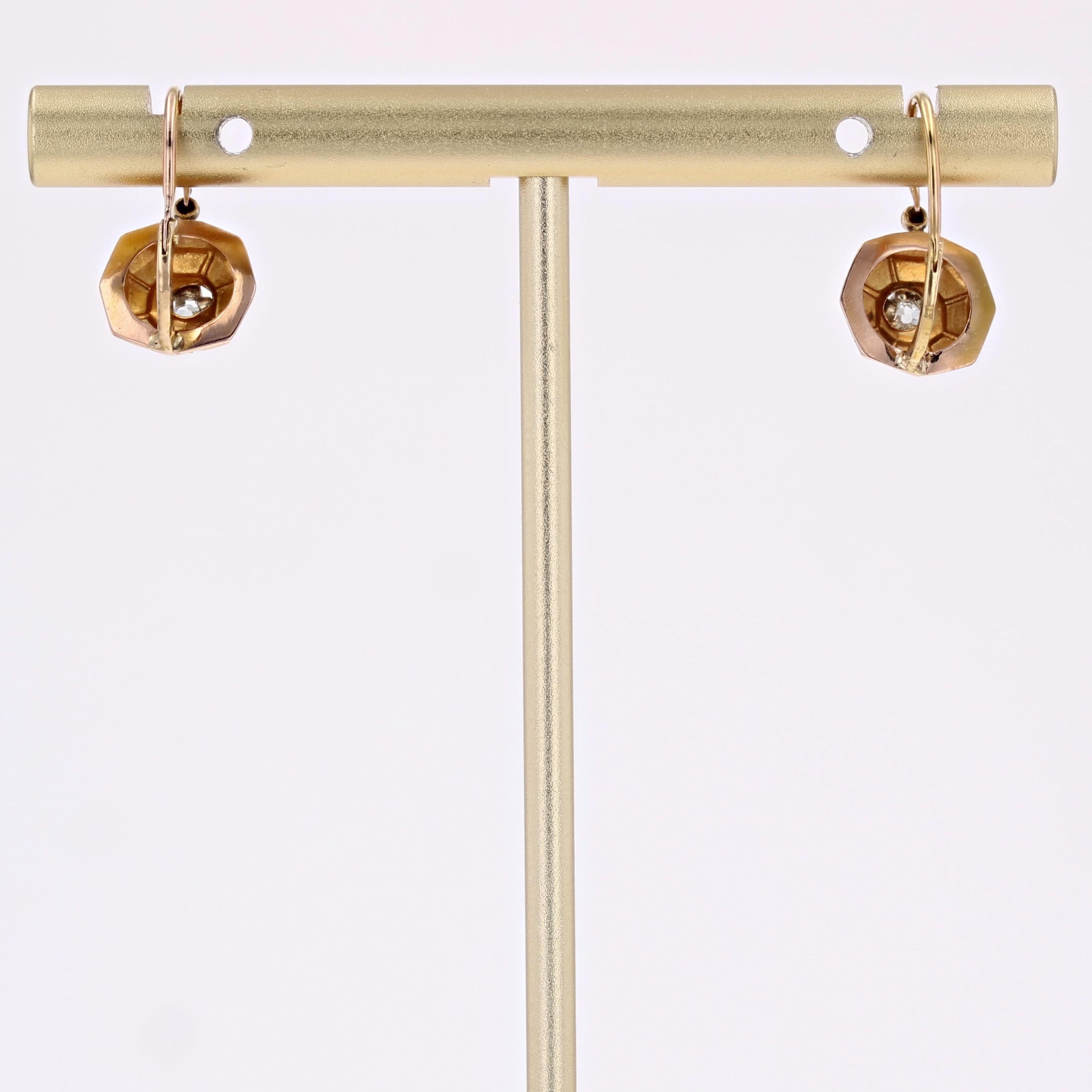 French 20th Century Diamonds Lever Back Earrings For Sale 5