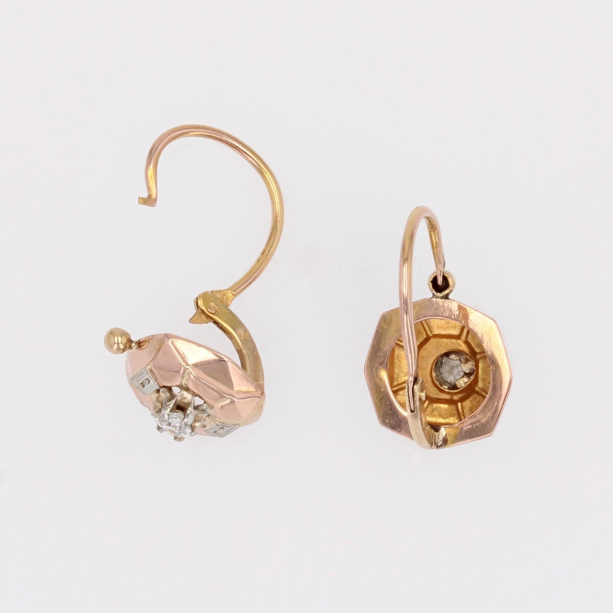 French 20th Century Diamonds Lever Back Earrings For Sale 2
