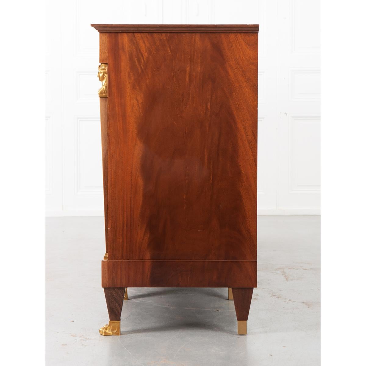 French 20th Century Empire-Style Mahogany Enfilade In Good Condition In Baton Rouge, LA