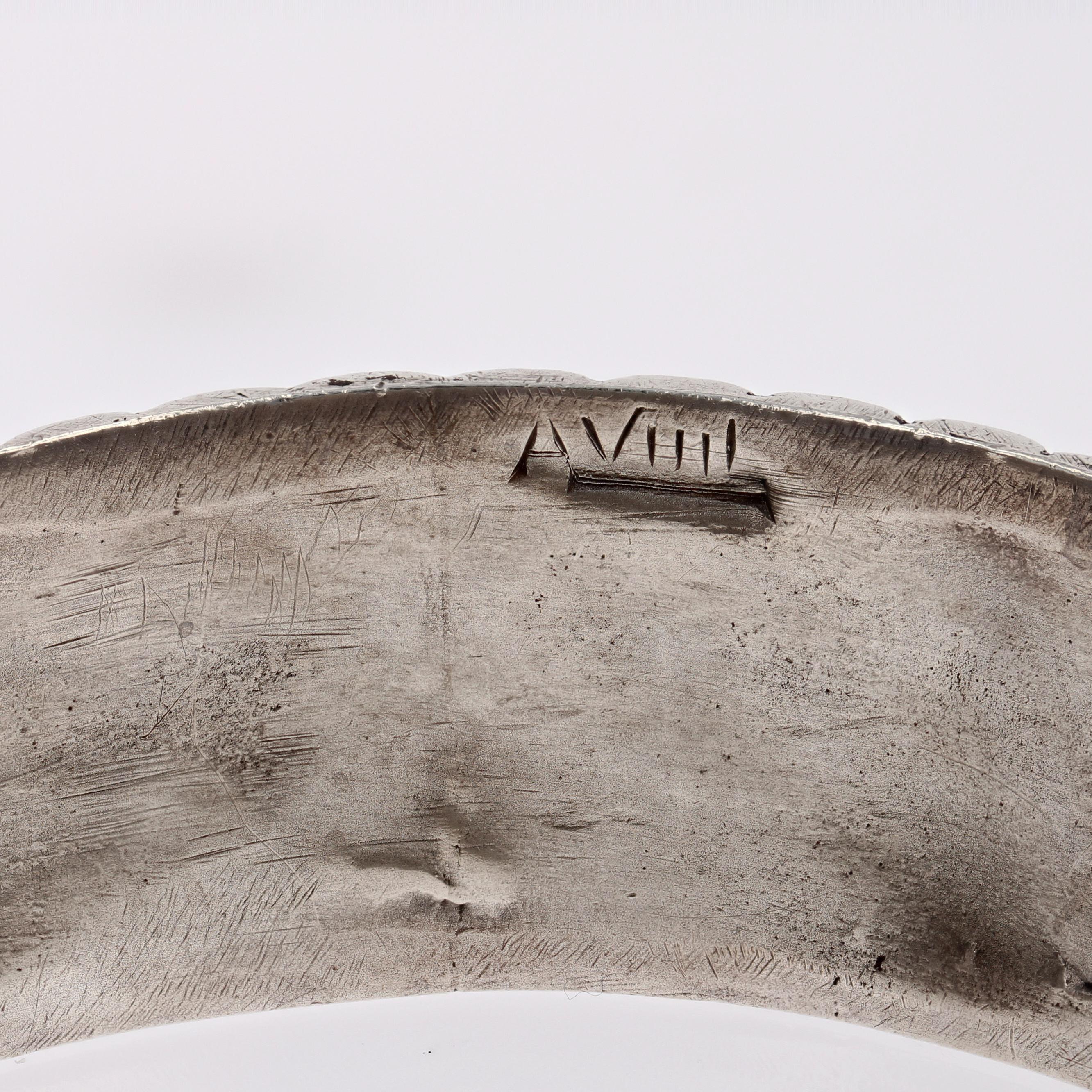 French 20th Century Engraved Daisy Flowers Silver Bangle Bracelet For Sale 5