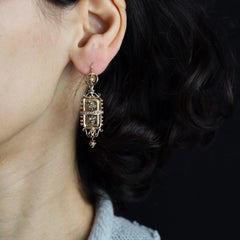 French 20th Century Fine Pearl 18 Karat Rose Gold Dangle Earrings