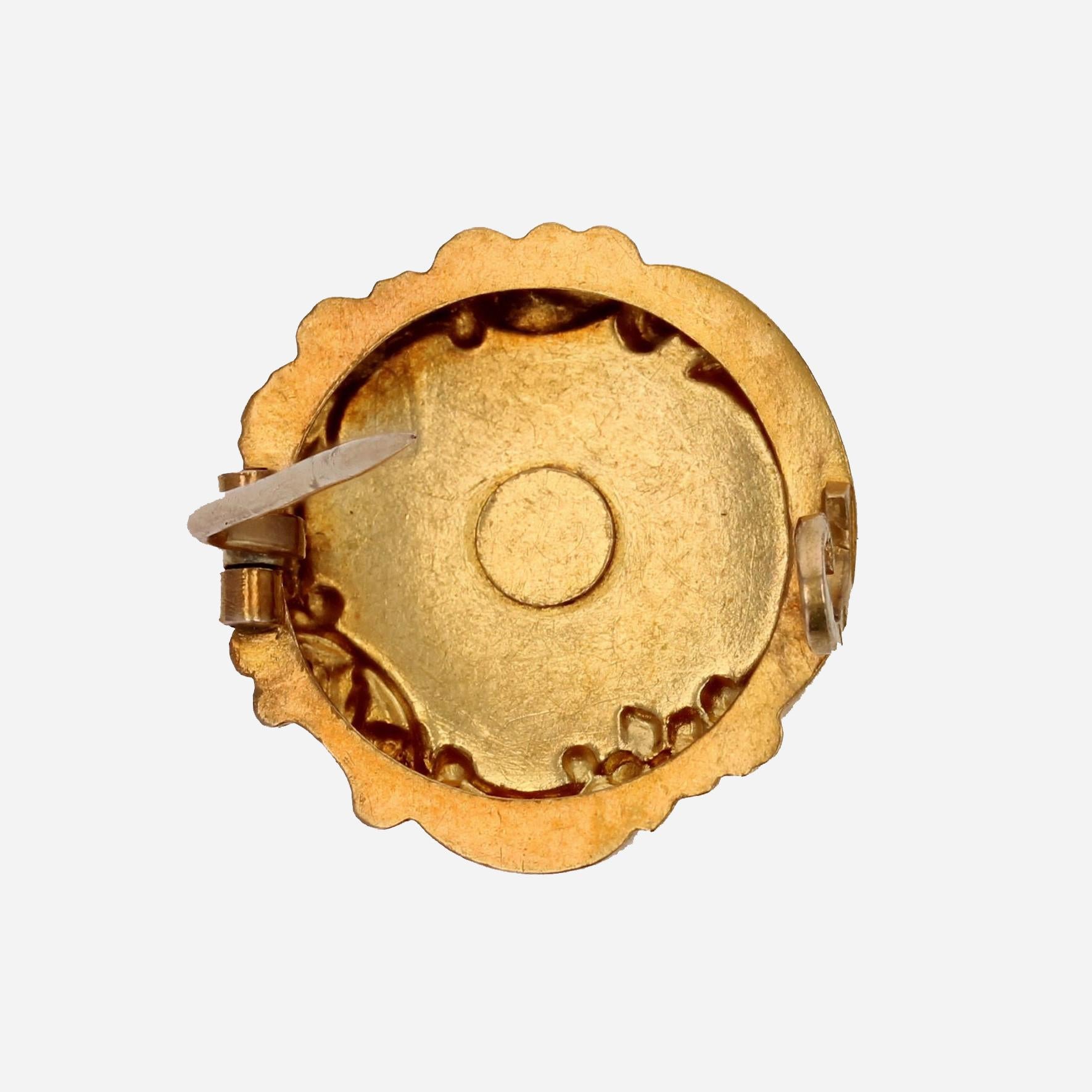 Broche collier en or jaune 18 carats, perle fine, française du 20e siècle en vente 4
