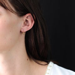 French 20th Century Fine Pearl 18 Karat Yellow Gold Lever Back Earrings