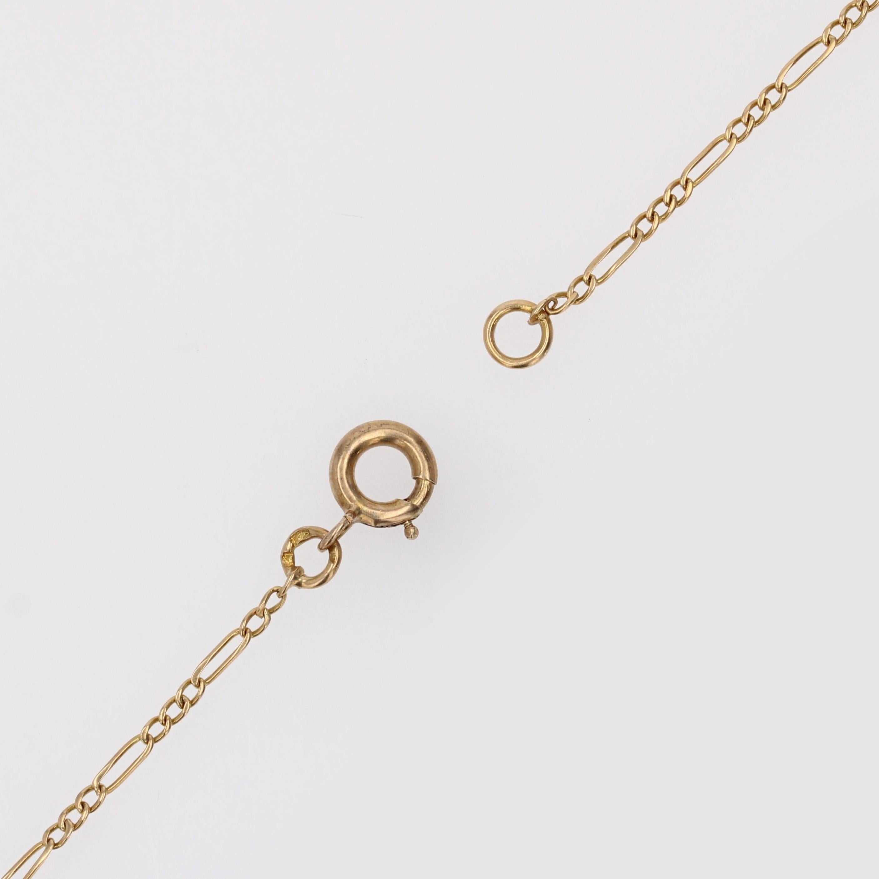 Halskette mit Schwalben aus 18 Karat Gelbgold mit feinen Perlen und Perlen des 20. Jahrhunderts im Angebot 7