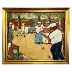Tableau français du XXe siècle, encadré de bois doré, signé « Cheri-Bibi-R »