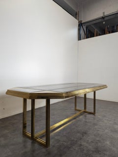 French 20th Century Glass and Brass by Maison Jansen Hollywood regency