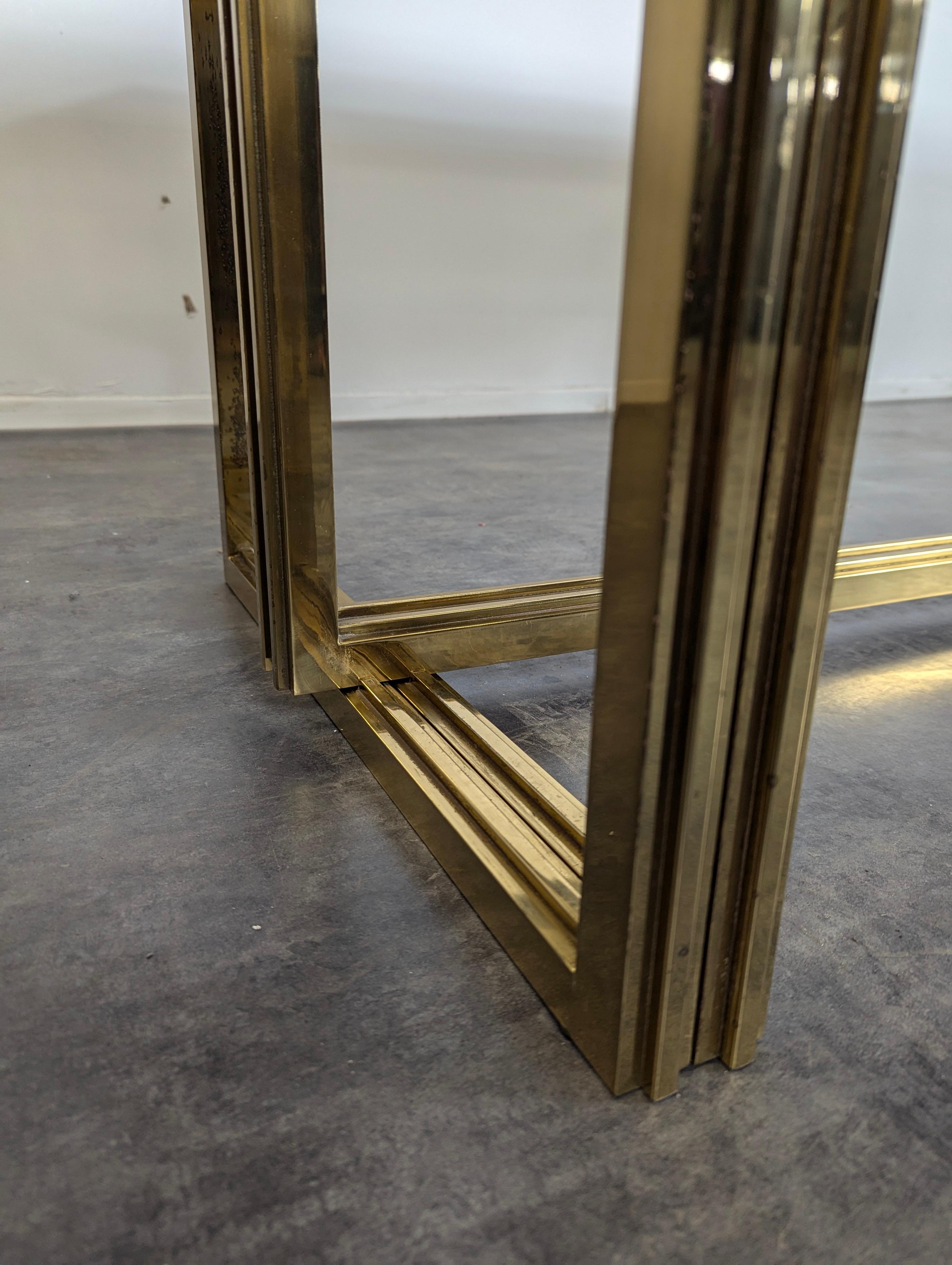 French 20th Century Glass and Brass by Maison Jansen Hollywood regency For Sale 3
