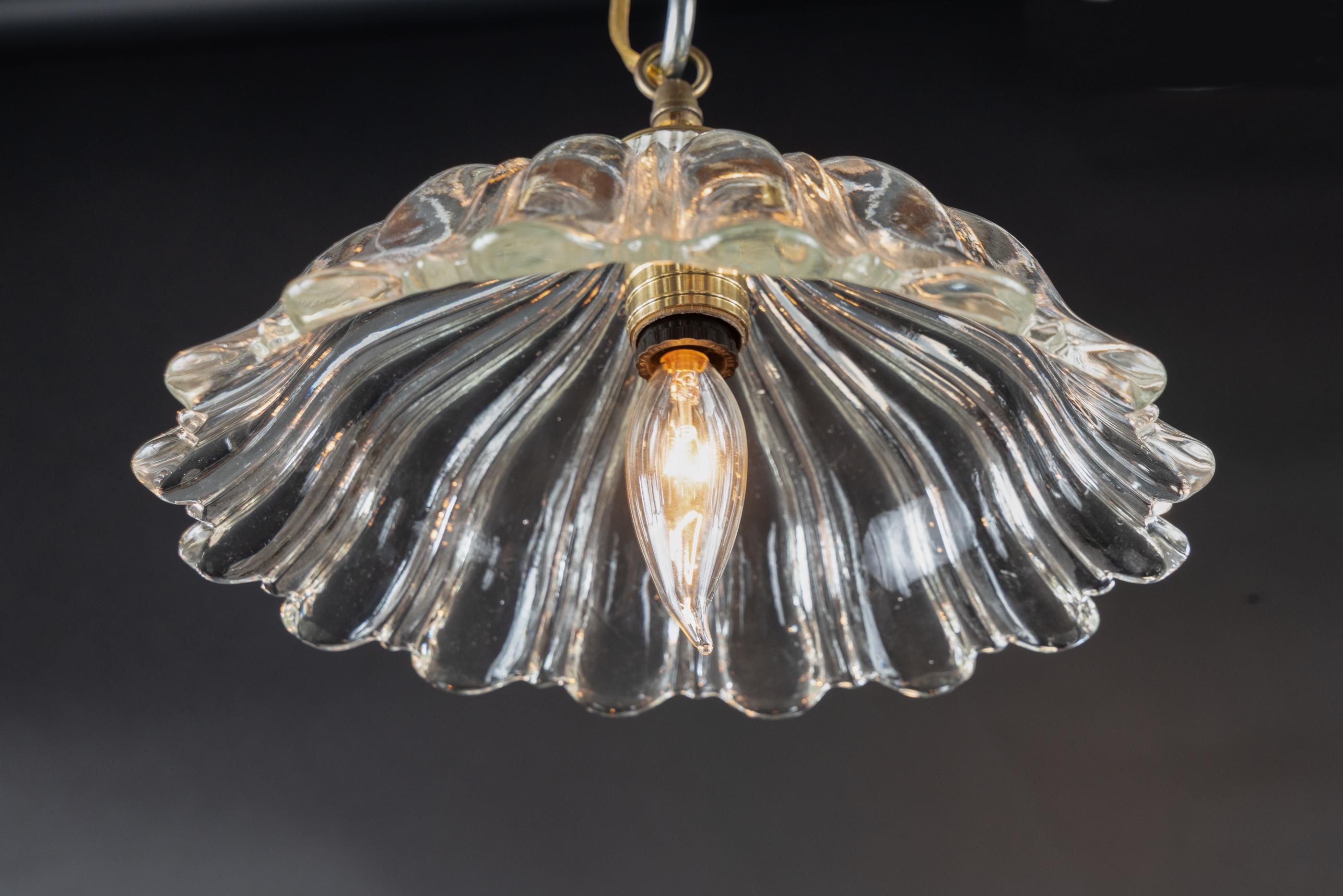 French Early 20th Century Art Nouveau heavy crystal floriate hanging lights. A larger set is available and can be found by searching item number 550x

