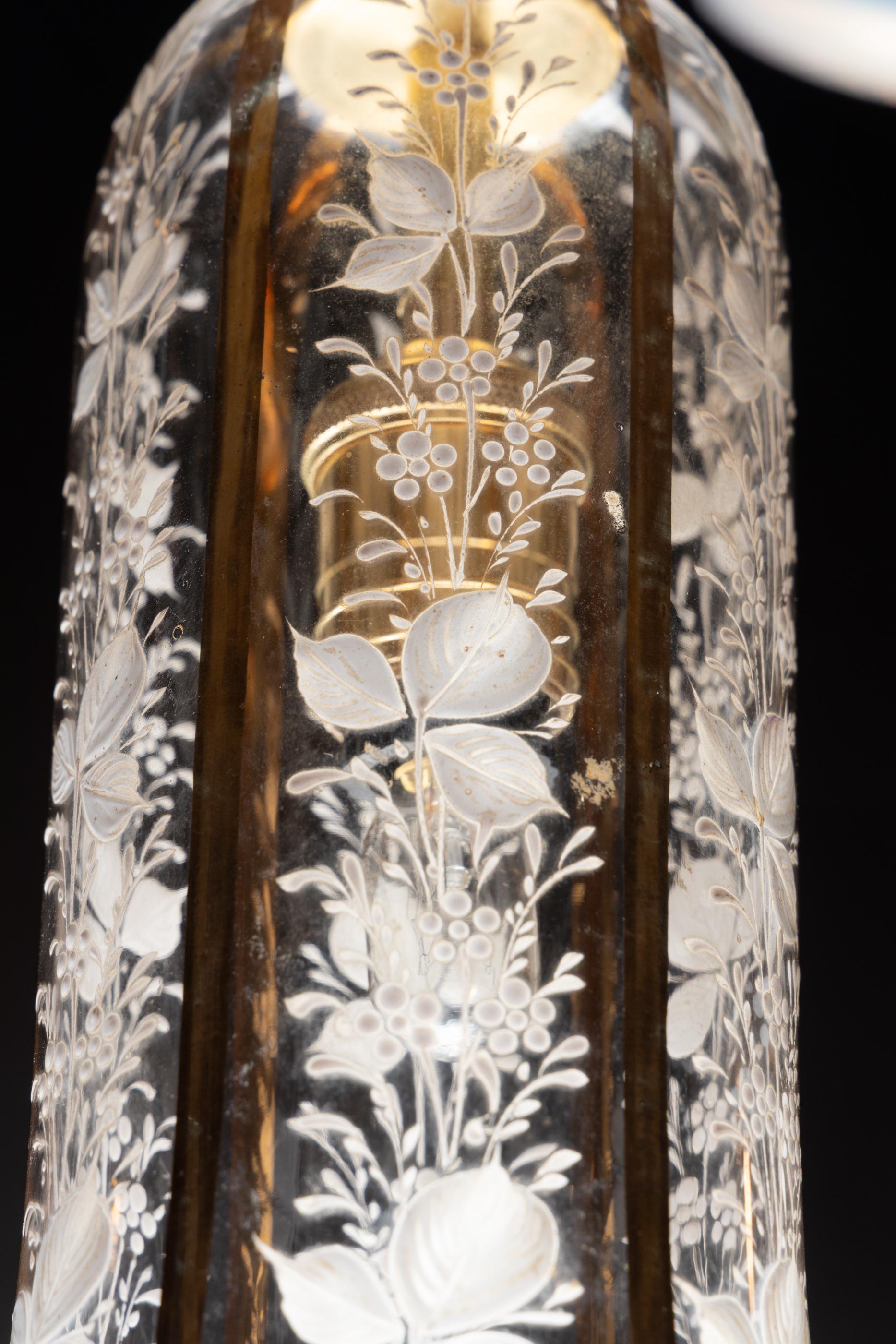 Glass French 20th Century Hanging Globe, Unique Pendant Light For Sale