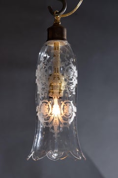 French 20th Century Hanging Globe with Scalloped Bottom