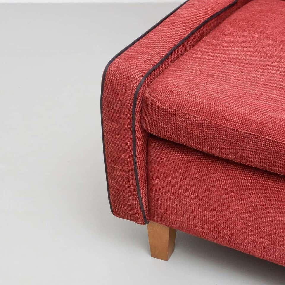 Divano francese con schienale alto del XX secolo, rivestimento in tessuto 4