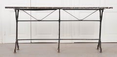 French 20th Century Iron and Stone Garden Table