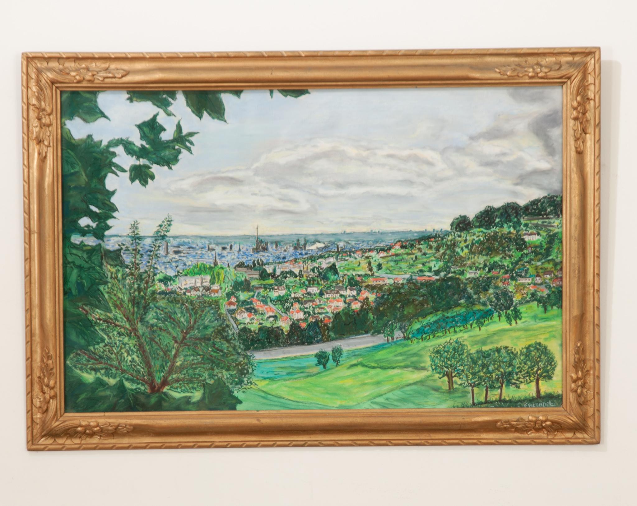 French Provincial French 20th Century Large Landscape Painting For Sale