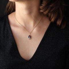 French 20th Century Limoges Enamel 18 Karat Rose Gold Pendant