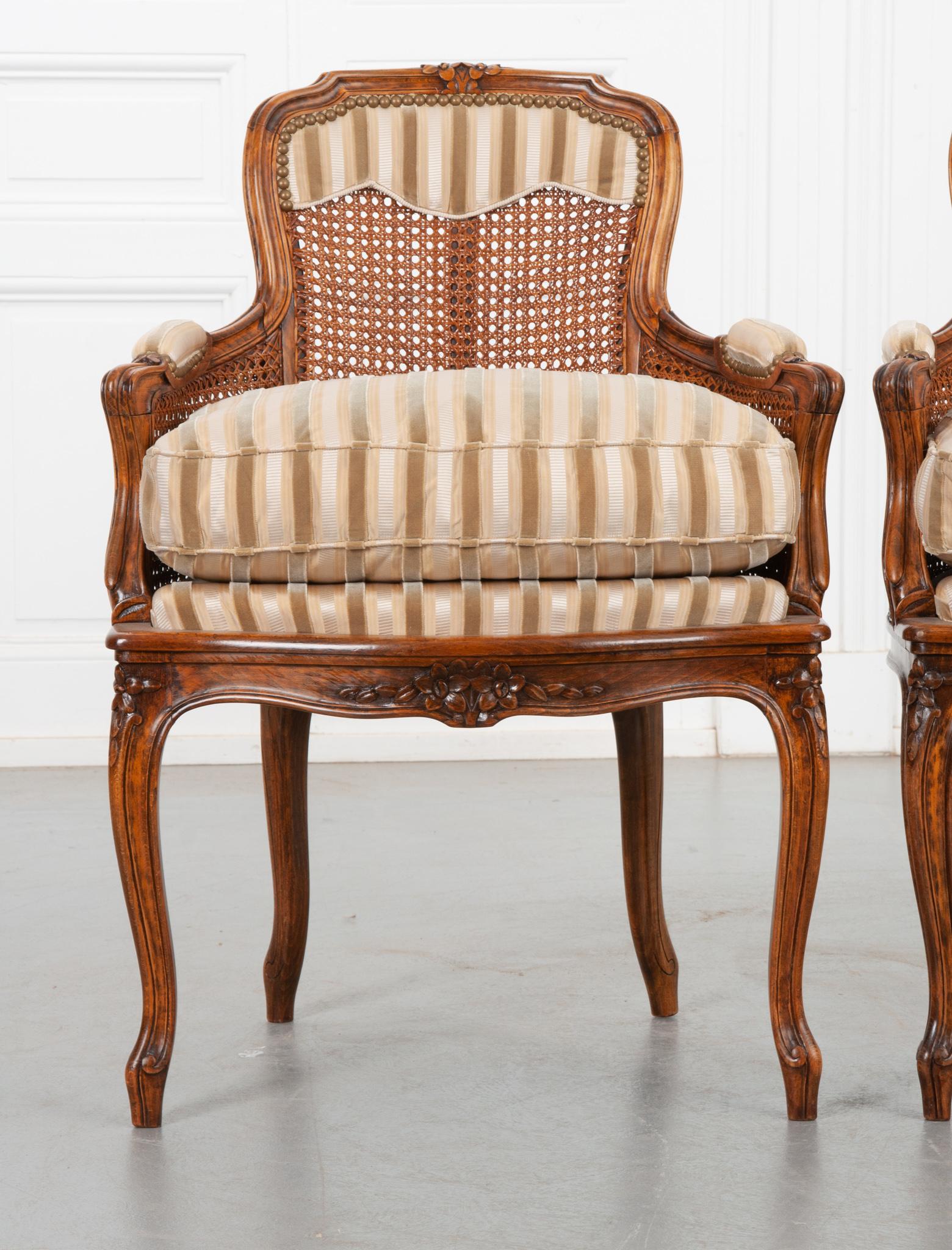 Carved French 20th Century Louis VX Style Pair of Chairs For Sale