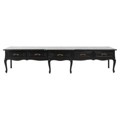 French 20th Century Louis XV style black low sideboard
