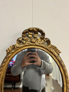 French 20th Century Louis XVI Gilt Wood Wall Mirror