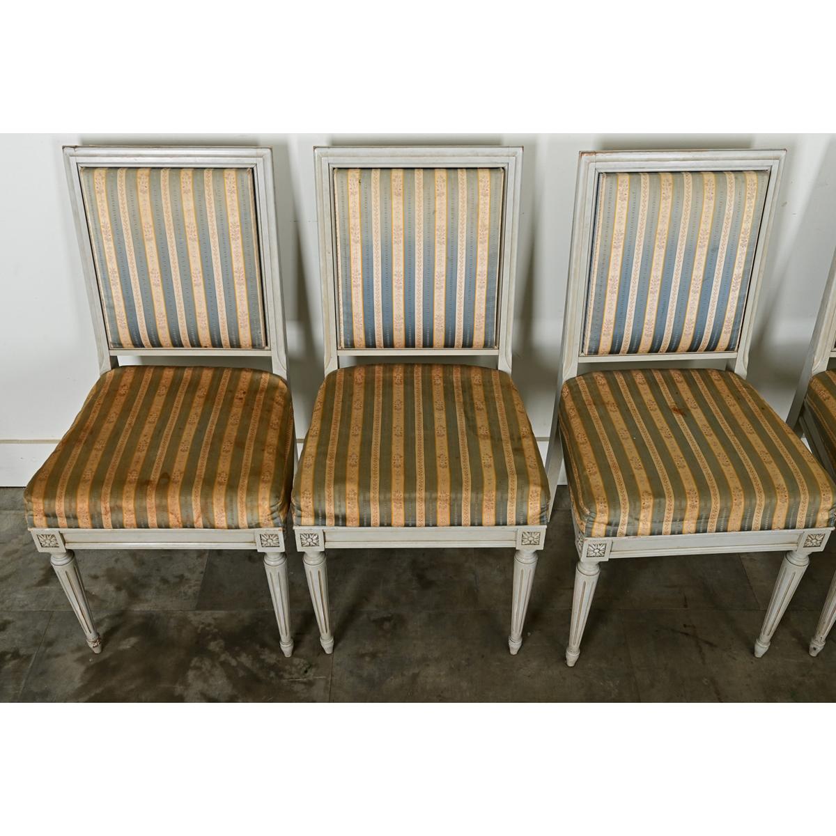 French 20th Century Louis XVI Style Dining Chairs For Sale 5