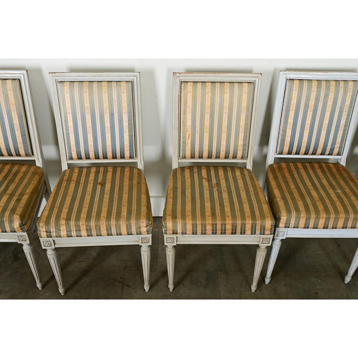 French 20th Century Louis XVI Style Dining Chairs For Sale 6