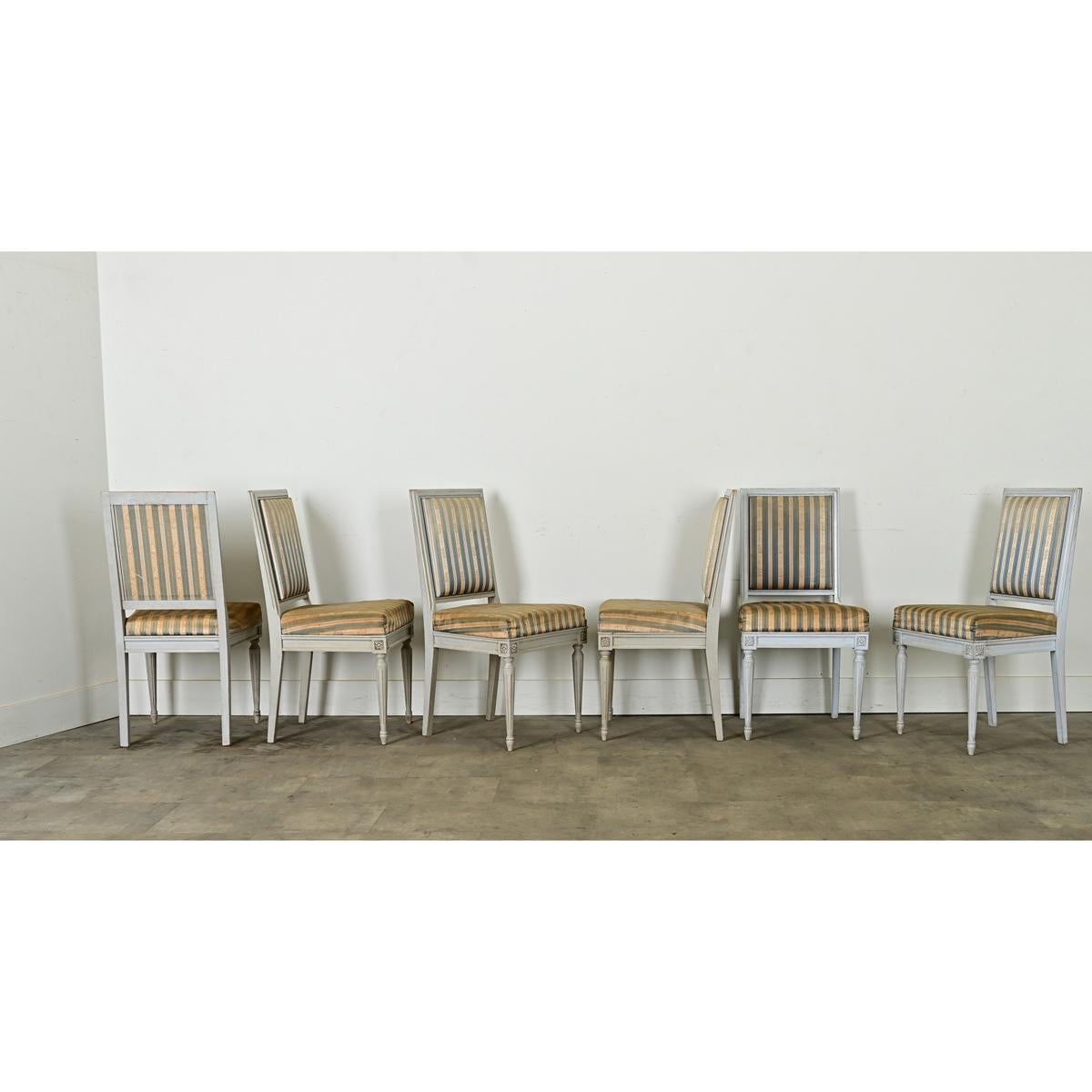French 20th Century Louis XVI Style Dining Chairs For Sale 9