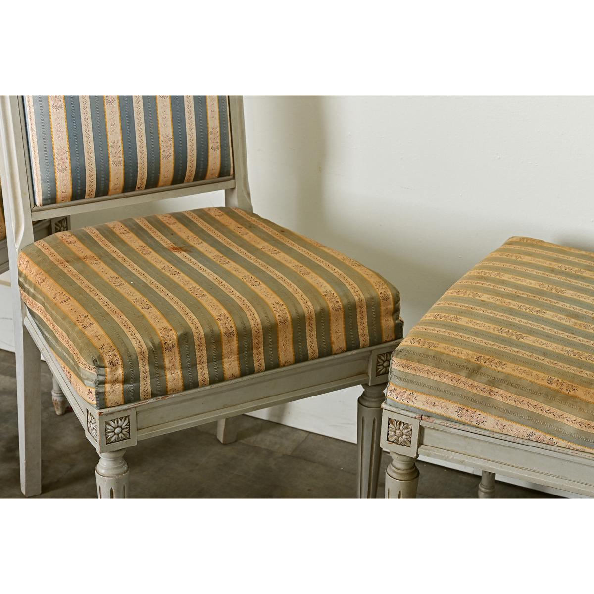 French 20th Century Louis XVI Style Dining Chairs For Sale 10