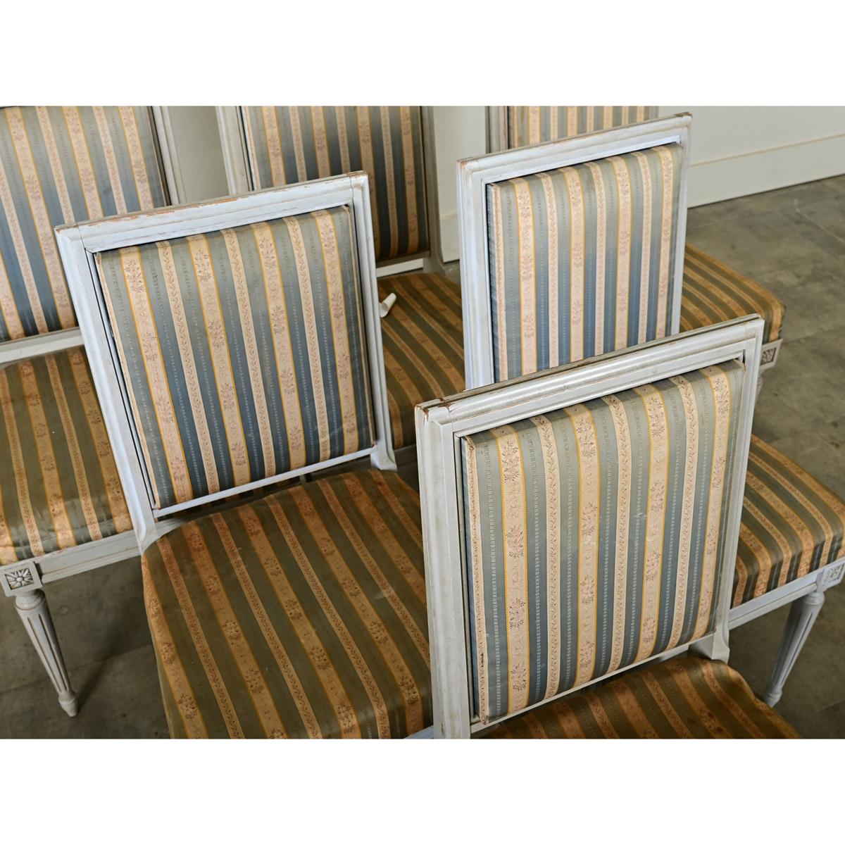 French 20th Century Louis XVI Style Dining Chairs In Good Condition For Sale In Baton Rouge, LA