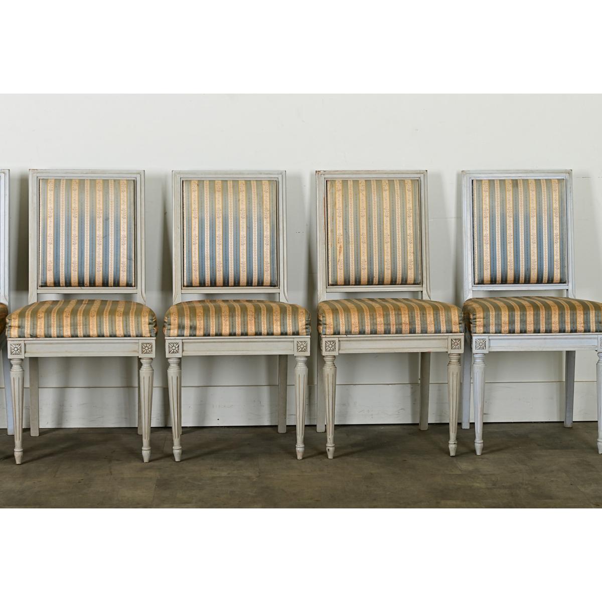French 20th Century Louis XVI Style Dining Chairs For Sale 1