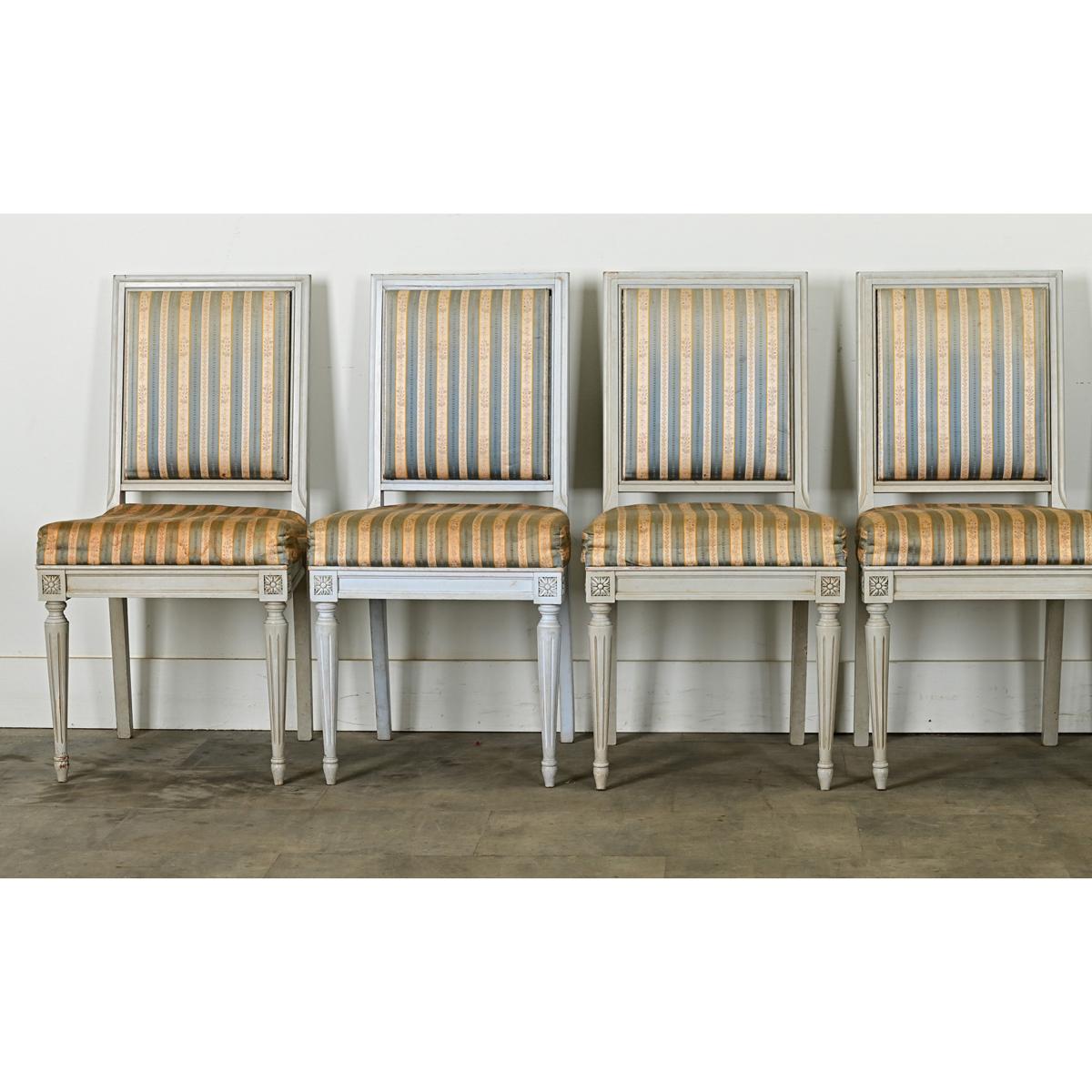 French 20th Century Louis XVI Style Dining Chairs For Sale 2