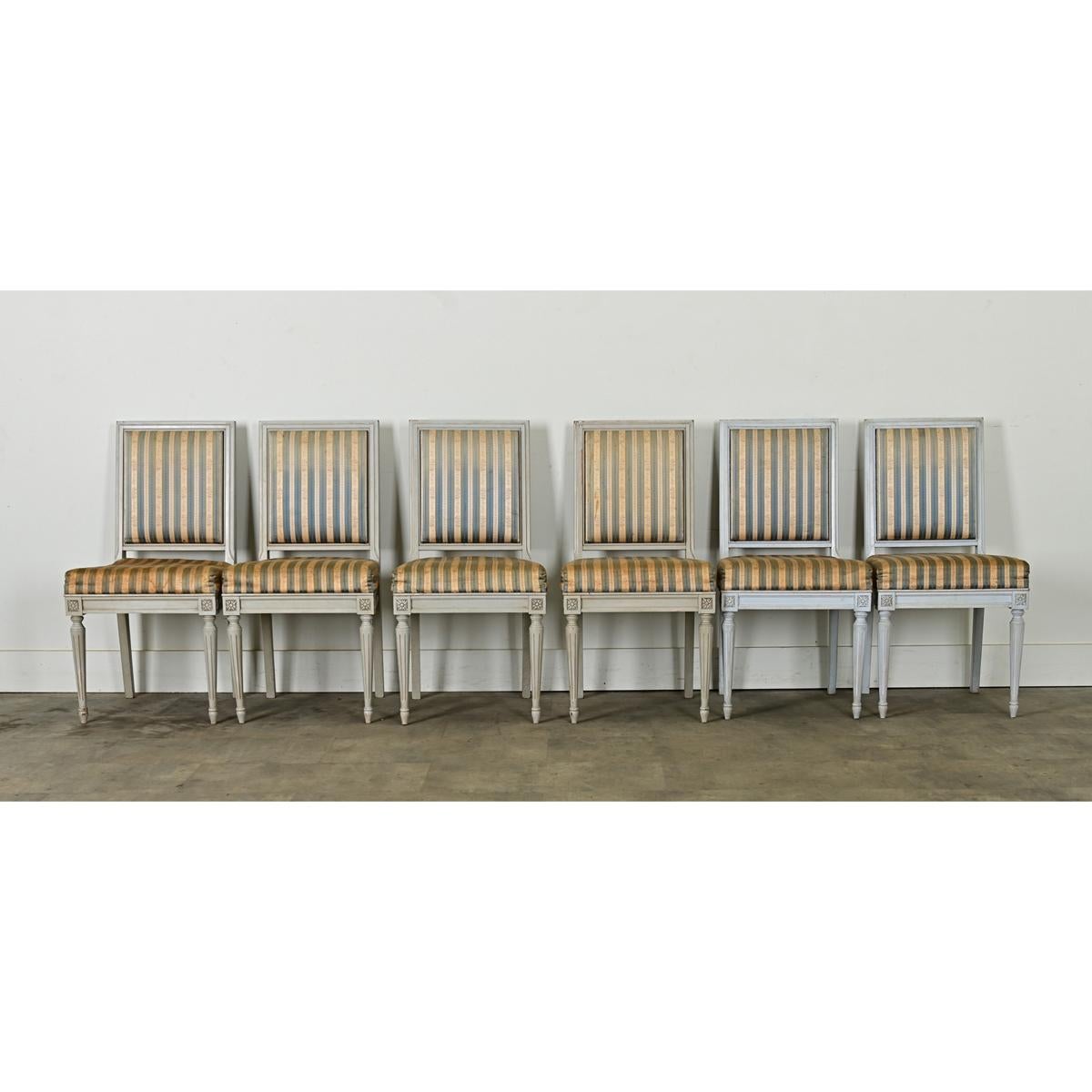 French 20th Century Louis XVI Style Dining Chairs For Sale 3