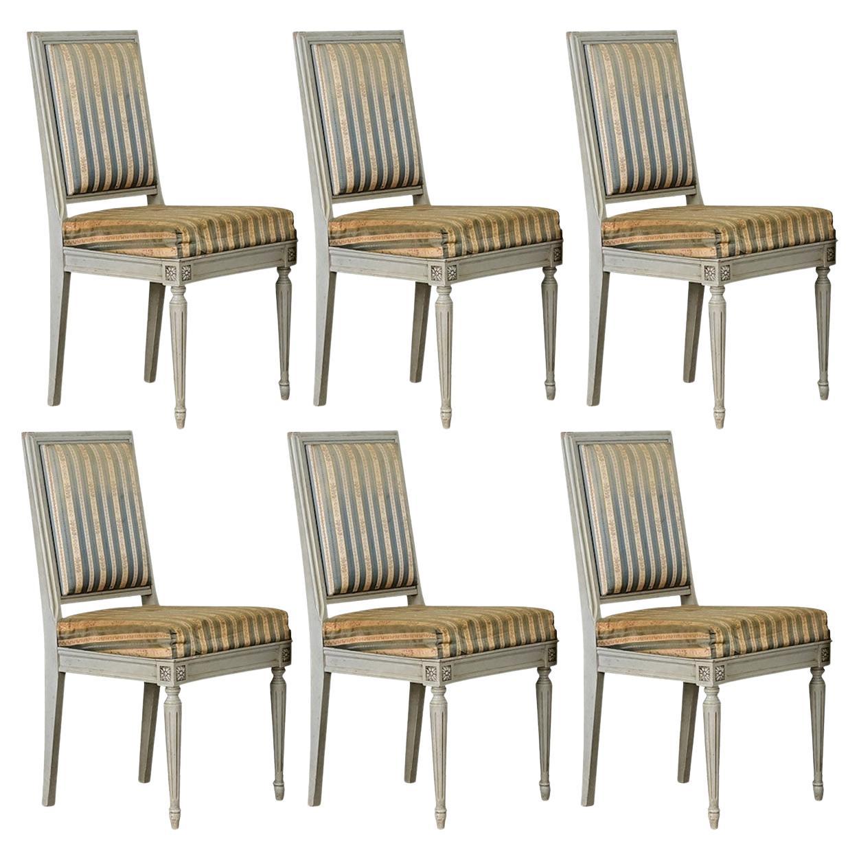 French 20th Century Louis XVI Style Dining Chairs For Sale