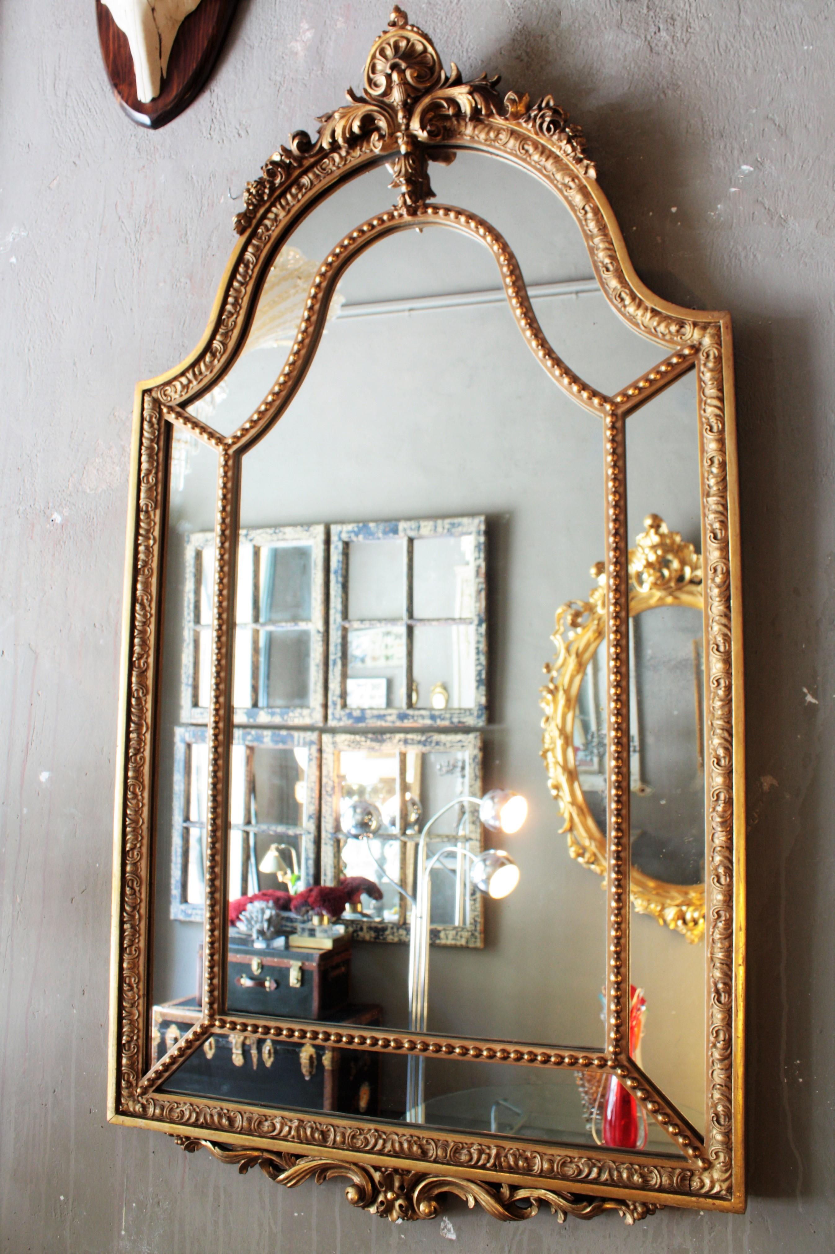 French 20th Century Louis XVI Style Double Framed Large Giltwood Mirror 7