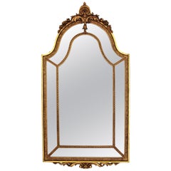 French 20th Century Louis XVI Style Double Framed Large Giltwood Mirror